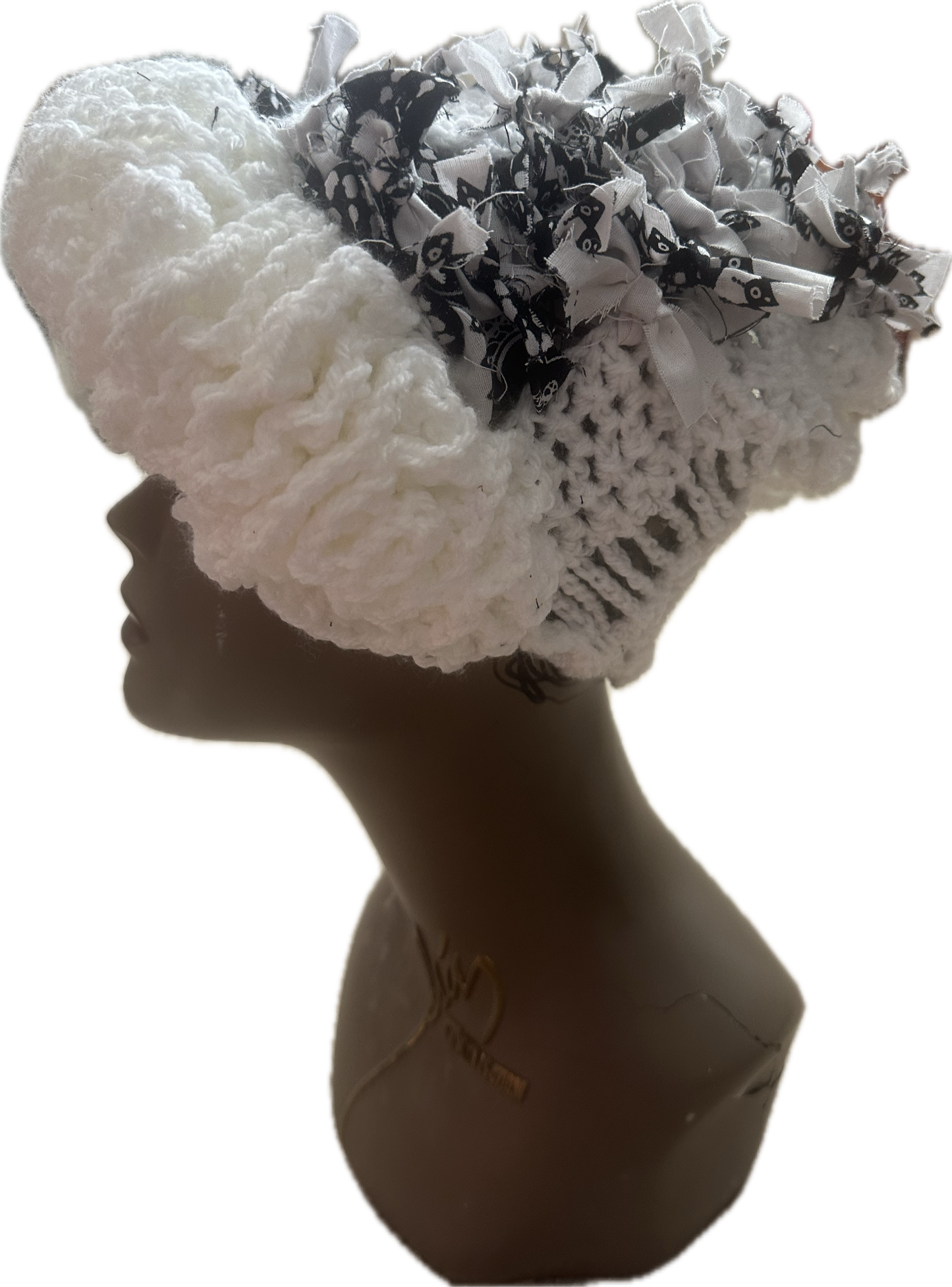 Half ruffle & kente hat