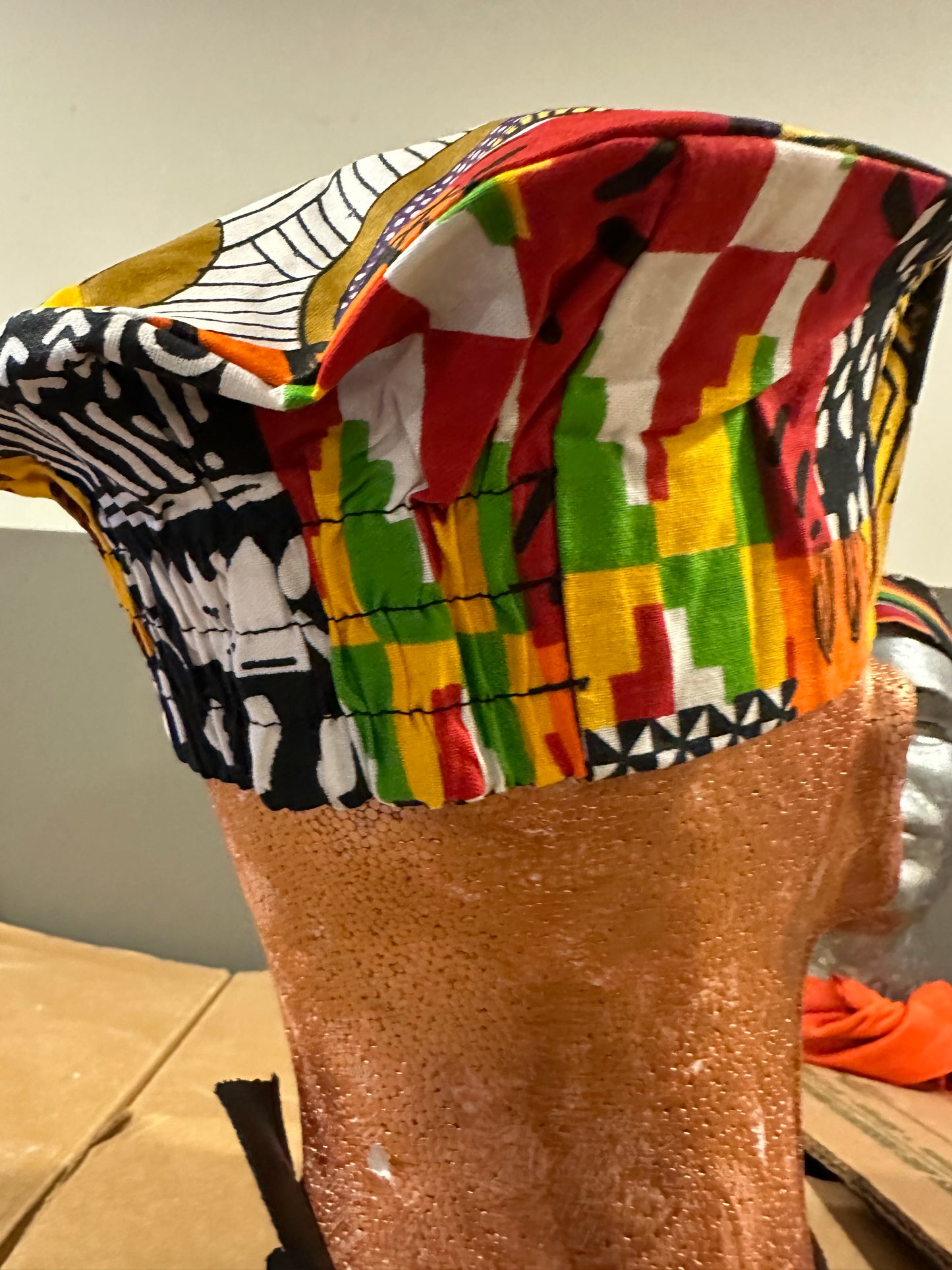 African print hat