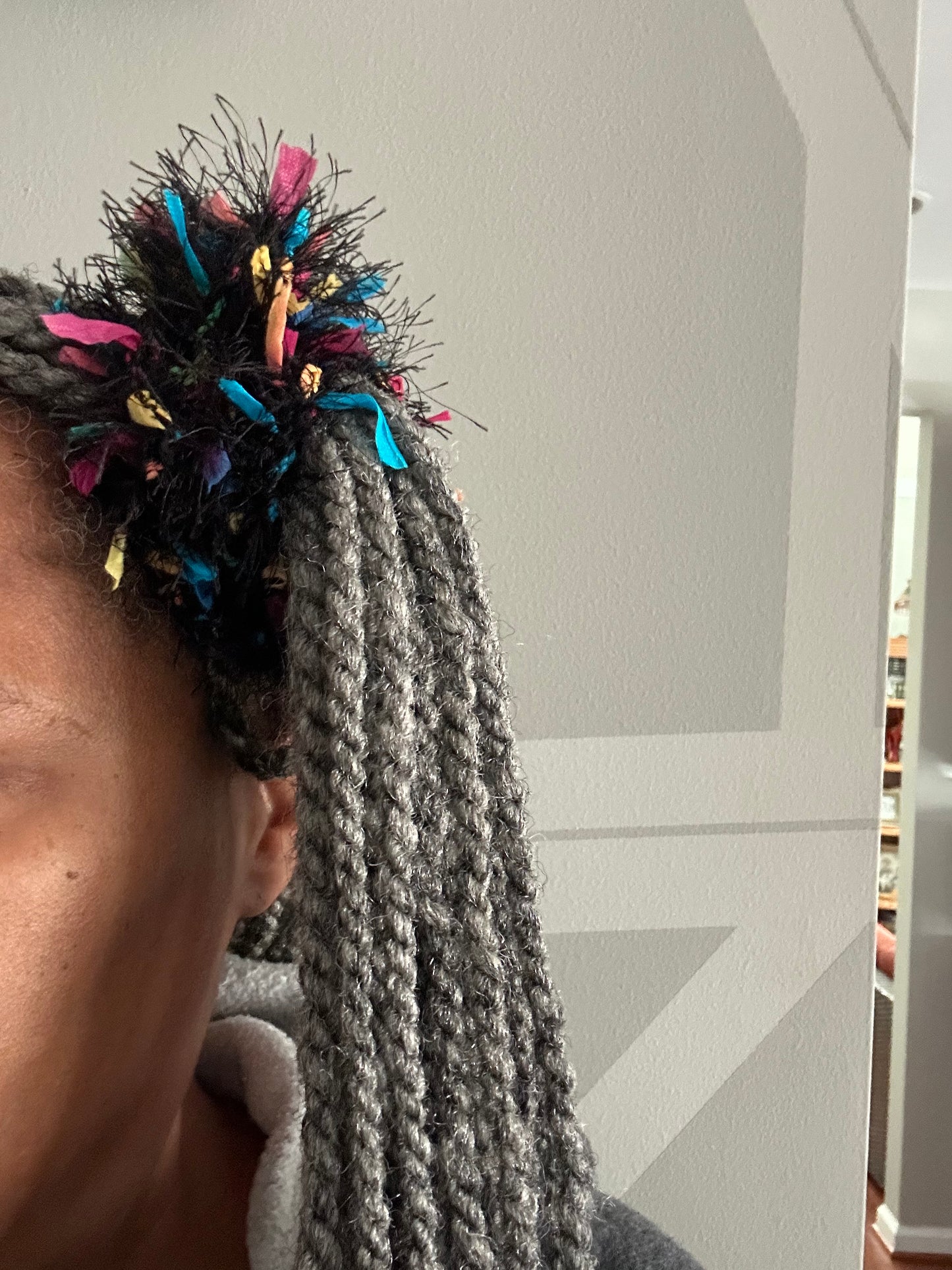 Multi use fuzzy scrunchie