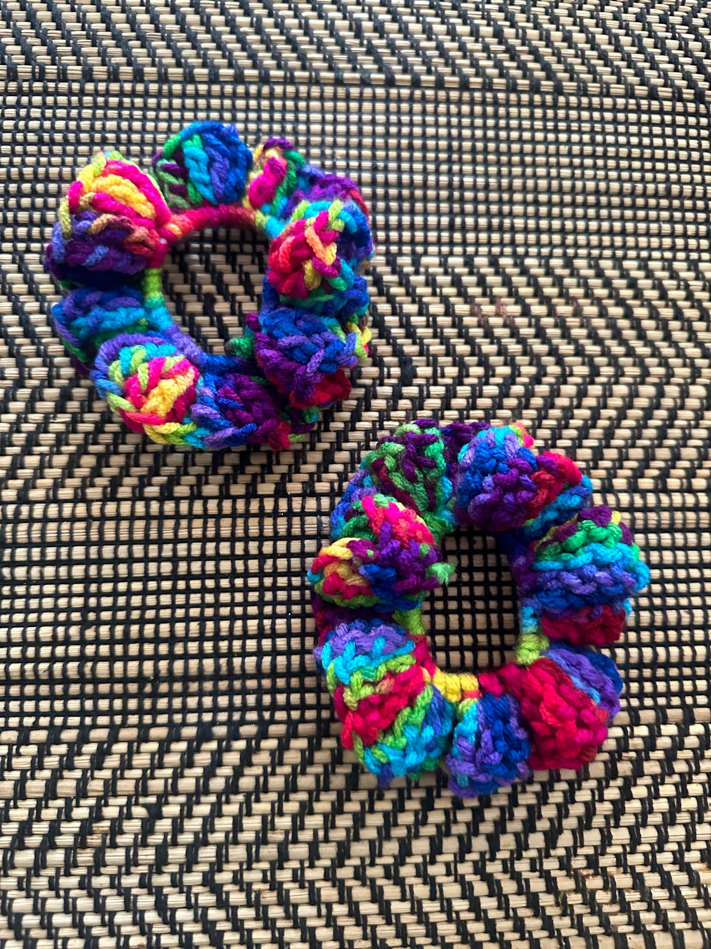 Multi use rainbow scrunchies