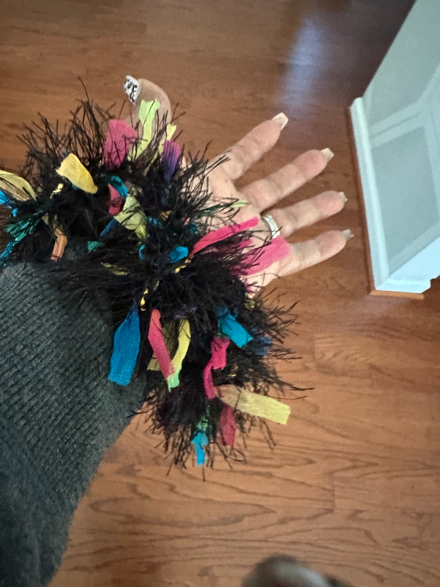 Multi use fuzzy scrunchie