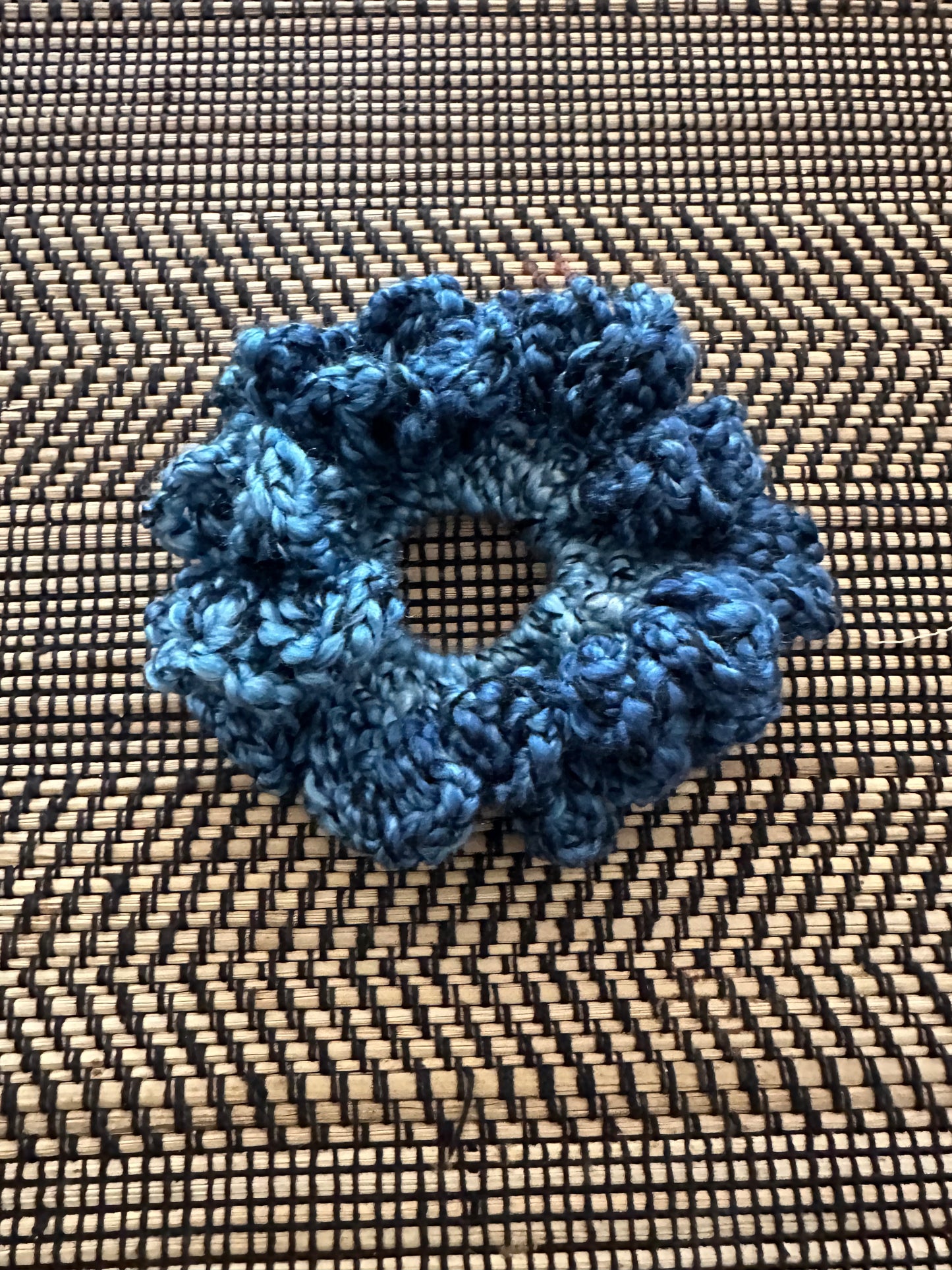 Multi use denim look scrunchie