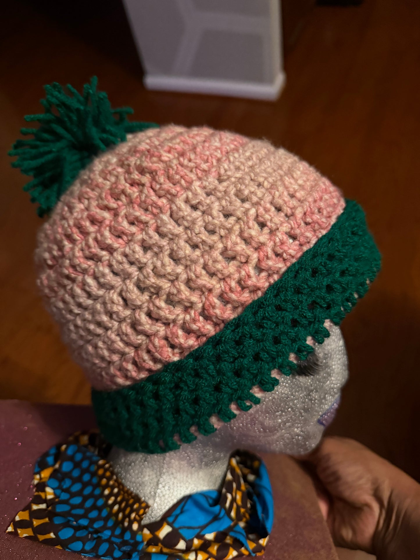 Folded edge pastel pink hat