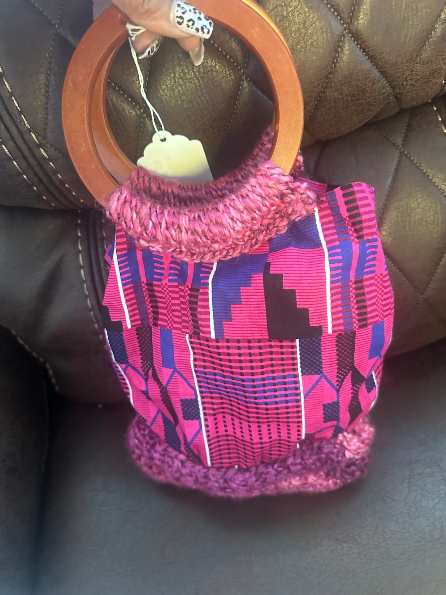 Mini Pink Kente Purse from our “Crochet/Kente collection”