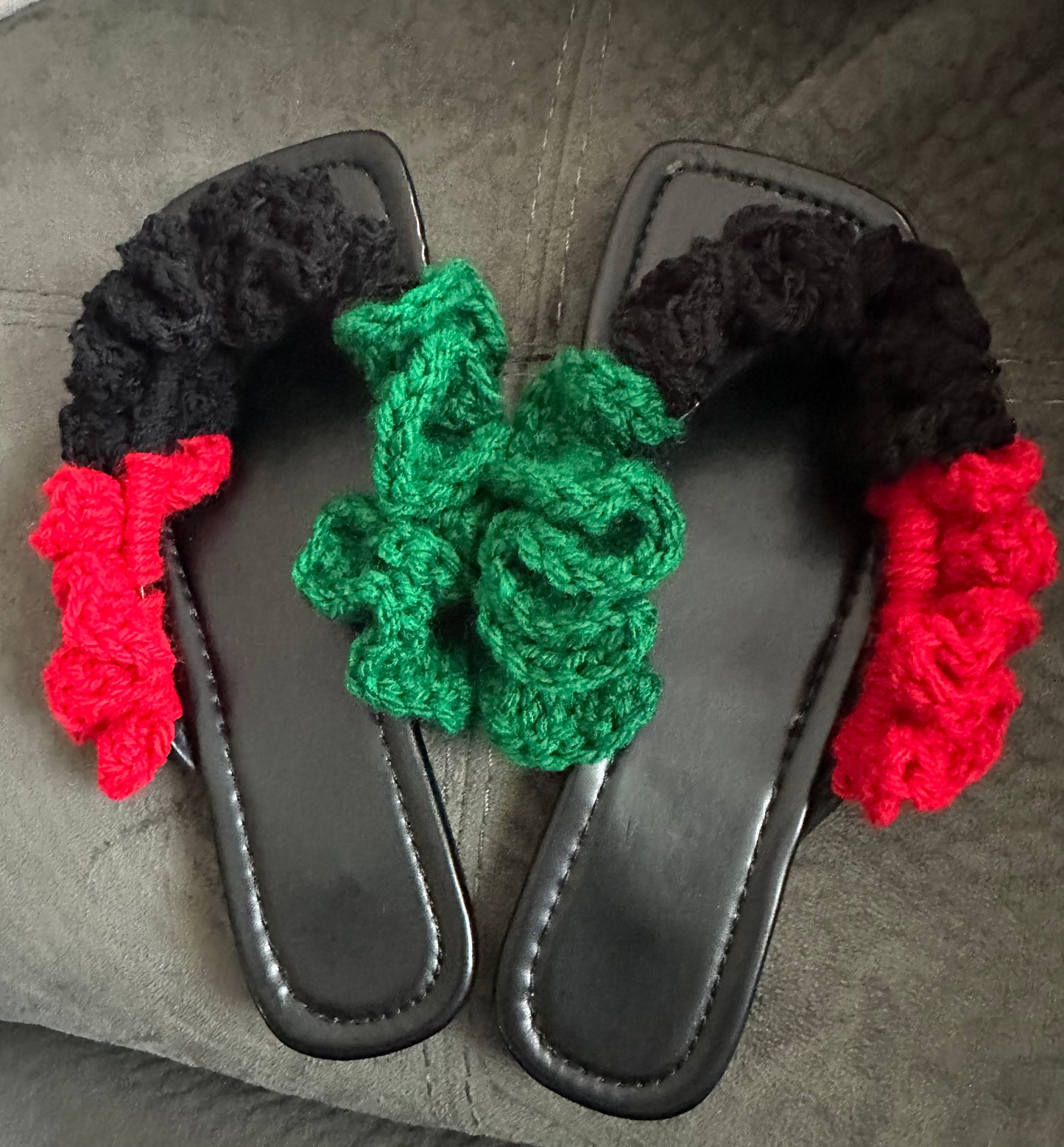Square toe Crochet FlipFlop RBG